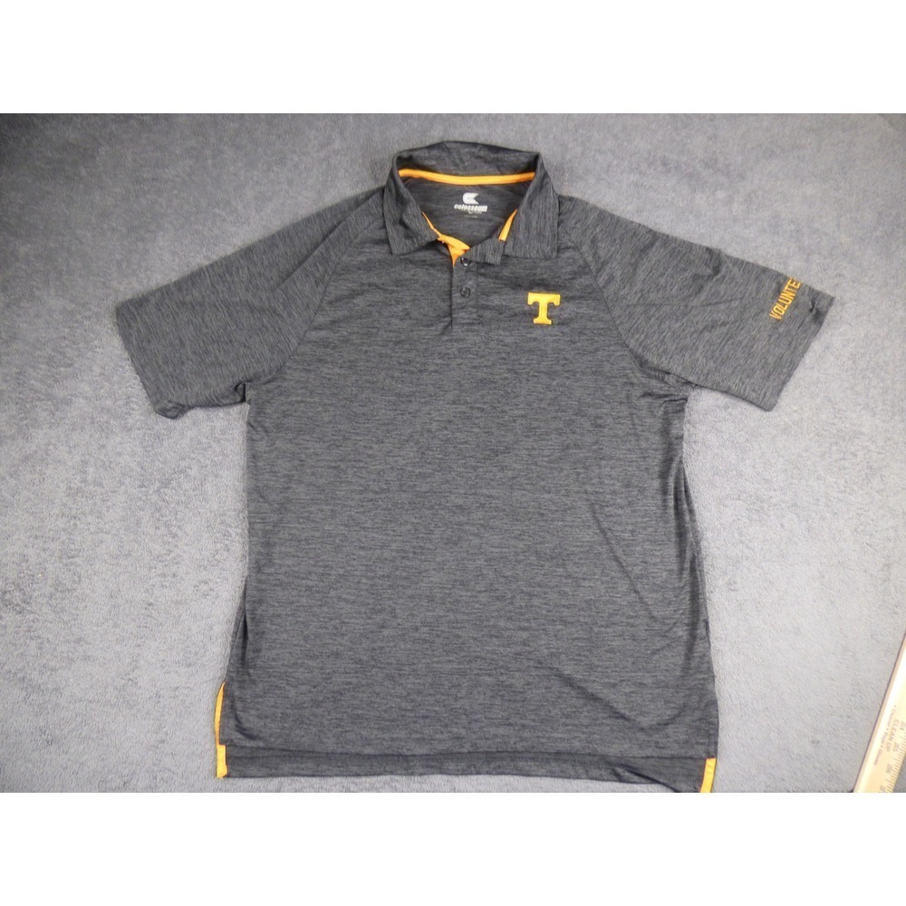 Tennessee Volunteers Mens Large Polo Shirt Gray Space Dye Heather UT Colosseum
